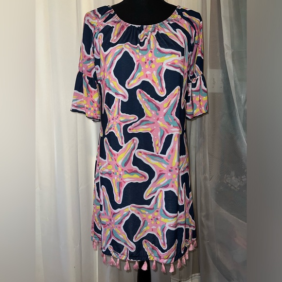 Simply Southern Three Quarters Sleeve Tassels Hem Dress - Picture 2 of 6